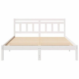Berkfield Modern With Headboard White Solid Pine Wood - thumbnail 5
