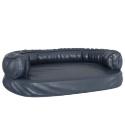 Berkfield Luxury Ergonomic Foam Dog Bed Dark Blue 88X65 Cm Faux Leather