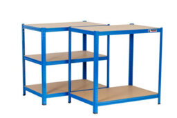 Rhino Racking 2 Bays - 180 X 90 X 60Cm - Blue - 5 Tier Boltless Heavy Duty Garage Shelving Unit - 1000Kg Load Weight - thumbnail 6