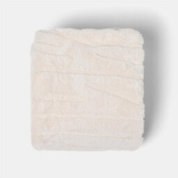 Ohs Carved Faux Fur Fleece Throw Supersoft Thermal Blanket - 120 X 150Cm - Stone - thumbnail 2