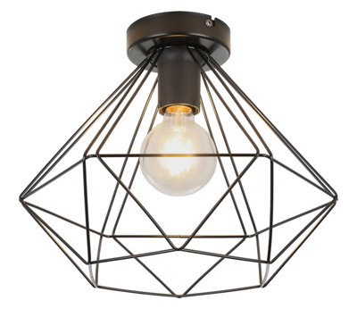GoodHome Smertrio Modern Matt Metal Black Ceiling Light - image 1