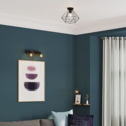 GoodHome Smertrio Modern Matt Metal Black Ceiling Light - thumbnail 6