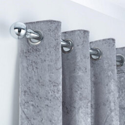 A.unique Home Plain Round Ball Metal Extendable Curtain Pole With Rings And Fittings (25/28mm) - Nickel, 180Cm - 340Cm Approx - thumbnail 5