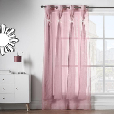 Luxury Living Diana Dolly Voile Semi-Sheer Eyelet Curtain Panel - image 1