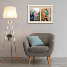 AK Frames 20X14 White Sleek Multi Photo Frame With Ivory Mount - Holds 2 Apertures (2X) A4 Photos - thumbnail 3