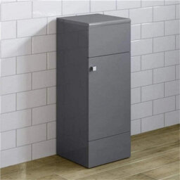 Grey-Bathroom Cabinet Cupboard Unit Storage Floor Standing Wooden 1 Door - thumbnail 5