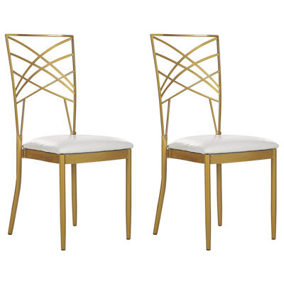 Beliani Set Of 2 Dining Chairs Girard Metal Gold - image 1