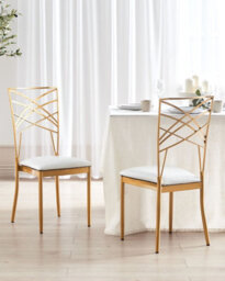 Beliani Set Of 2 Dining Chairs Girard Metal Gold - thumbnail 2