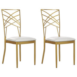 Beliani Set Of 2 Dining Chairs Girard Metal Gold - thumbnail 1