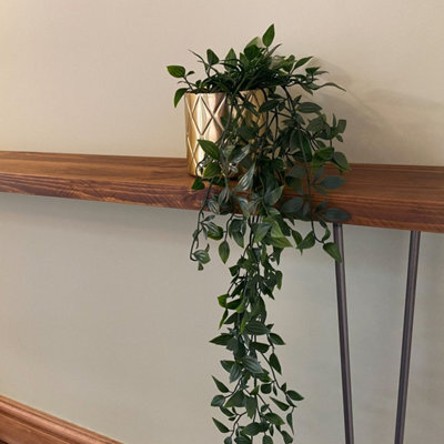 Timber Foundry Narrow Hallway Console Table L90 X D15 X H90Cm, Pine, Golden Oak - image 1