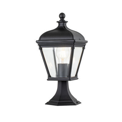 Luminosa Lighting Elstead Bayview Outdoor Pedestal Light Black, Ip44