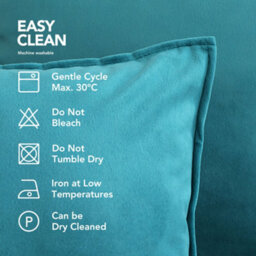 Deconovo 2 Set Crushed Cushion Covers 40Cm X 40Cm 16X16 Inches Flanges Throw Pillow Cases For Bedroom With Invisible Zipper Teal - thumbnail 4