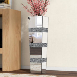 Artloge 71.5Cm Luxury Mirrored Flower Vase Sparkle Crushed Diamond Floor Vase For Artificial Flower - thumbnail 1