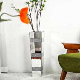 Artloge 71.5Cm Luxury Mirrored Flower Vase Sparkle Crushed Diamond Floor Vase For Artificial Flower - thumbnail 4