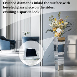 Artloge 71.5Cm Luxury Mirrored Flower Vase Sparkle Crushed Diamond Floor Vase For Artificial Flower - thumbnail 3