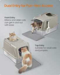 LEDREM Stainless Steel Cat Litter Box With Flip Lid, Xl Enclosed Litter Box With Leak-Proof Design - thumbnail 5