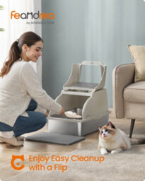 LEDREM Stainless Steel Cat Litter Box With Flip Lid, Xl Enclosed Litter Box With Leak-Proof Design - thumbnail 1