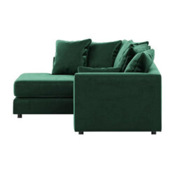 Furnishings For Less UK Brooklyn Plush Velvet 3 To 4 Seater L Shaped Corner Sofa Foam Green Left Hand Facing - thumbnail 3