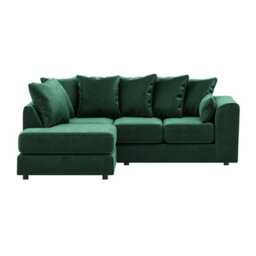 Furnishings For Less UK Brooklyn Plush Velvet 3 To 4 Seater L Shaped Corner Sofa Foam Green Left Hand Facing - thumbnail 2