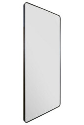 "Mirroroutlet  Angulis - Black Aluminium Metal Curved Edge Full Length Wall Leaner Mirror 68""x33"" (174X85Cm)" - thumbnail 4