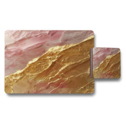 Benjamin Tate Design Marble Gold Vein Placemat And Coaster Set 12 Piece With Wood Base And Premium Print Limited Edition - thumbnail 1
