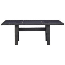 Walplus Garden Dining Table Black 200X100X74 Cm Glass And Poly Rattan - thumbnail 2