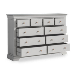 Colette Grey 4 Over 6 Chest Of Drawers Fully Assembled - By Roseland Furniture - thumbnail 9