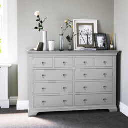 Colette Grey 4 Over 6 Chest Of Drawers Fully Assembled - By Roseland Furniture - thumbnail 3