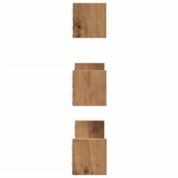 Berkfield Wall Shelf 3 Pcs Artisian Oak Engineered Wood - thumbnail 5