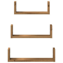 Berkfield Wall Shelf 3 Pcs Artisian Oak Engineered Wood - thumbnail 4