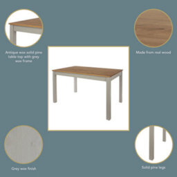 Core Products Rectangular Dining Table Corona Linea Grey Wax & Antique Wax Top H75.0Cm X W150.0Cm X D75.0Cm - thumbnail 6