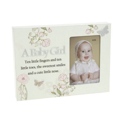"Reflections Floral Photo Frame 4X6"" - A Baby Girl" - image 1