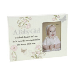 "Reflections Floral Photo Frame 4X6"" - A Baby Girl" - thumbnail 1