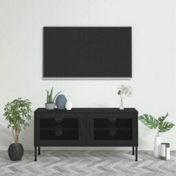 Berkfield Tv Cabinet Black 105X35X50 Cm Steel - thumbnail 1