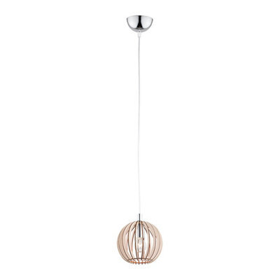 Luminosa Lighting Luminosa Portoryko 17Cm Wire Frame Pendant Ceiling Light Light Brown, Chrome - image 1