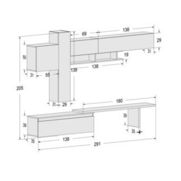 Decorotika Aosta Moduler Modern Tv Unit Wall Mount Customizable Layout High Gloss White - thumbnail 6