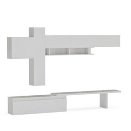Decorotika Aosta Moduler Modern Tv Unit Wall Mount Customizable Layout High Gloss White - thumbnail 4