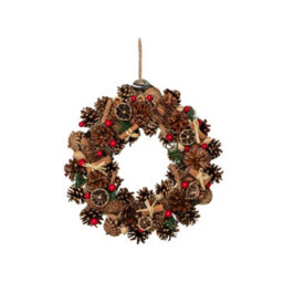 Samuel Alexander 36Cm Winter Spice Hanging Christmas Wreath With Pine Cones Red Berries & Dried Fruit - thumbnail 7