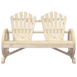Walplus Garden Adirondack Chair 2-Seater Solid Wood Fir - thumbnail 4