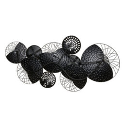 Beliani Industrial Silver Copper Wall Circles Metal Art, W118 X D8 X H58Cm, Iron Sculpture - thumbnail 4