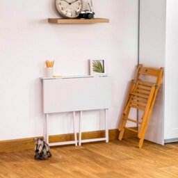 Harbour Housewares Wooden Folding Desk - Lilac - Pc Computer Workstation Contemporary Laptop Space Saving Foldable Wooden Desk - thumbnail 6