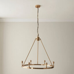 Loops Elegant 2 Pack Hanging Ceiling Pendant Lights In Brushed Aged Brass Finish For Home Decor - thumbnail 3