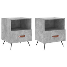 Berkfield Modern Bedside Cabinets 2 Pcs Concrete Grey 40X35X47.5 Cm Engineered Wood - thumbnail 1