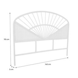 Sweeek - Natural Rattan And Canework Headboard Light Wood Bohemian L142 X D3 X H115Cm - thumbnail 5