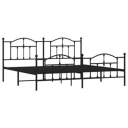 Berkfield Metal Bed Frame With Headboard And Footboard Black 200X200 Cm - thumbnail 4