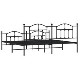 Berkfield Metal Bed Frame With Headboard And Footboard Black 200X200 Cm - thumbnail 7