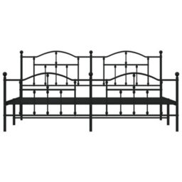 Berkfield Metal Bed Frame With Headboard And Footboard Black 200X200 Cm - thumbnail 5