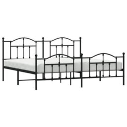 Berkfield Metal Bed Frame With Headboard And Footboard Black 200X200 Cm - thumbnail 3