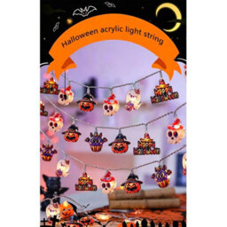 Amorly Halloween Ghost Pumpkin Fairy String Lights, 9Ft 20 Led, 2 Modes, Spooky Decor For Indoor,outdoor,garden,yard,lawn,halloween Party - thumbnail 2