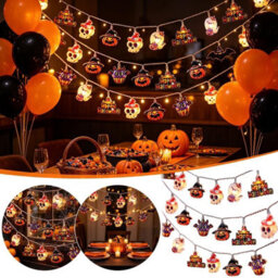 Amorly Halloween Ghost Pumpkin Fairy String Lights, 9Ft 20 Led, 2 Modes, Spooky Decor For Indoor,outdoor,garden,yard,lawn,halloween Party - thumbnail 4